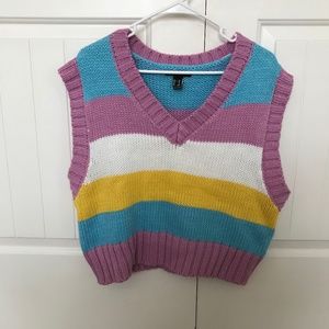 Striped oversized sweater vest